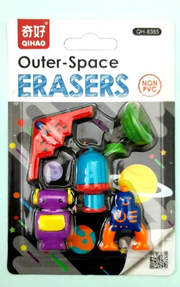 eprecision outer-space Erasers pack of 4 ( Multicolour) - 65