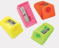 Shell Neon Pencil Sharpener-Pack of 2 ( Colour may vary)