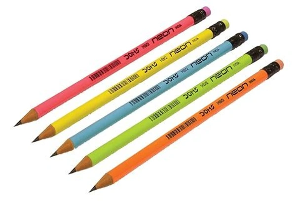 Doms Neon Rubber Tipped Pencils (Pack of 2) colour may vary
