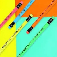 Doms Neon Rubber Tipped Pencils (Pack of 2) colour may vary