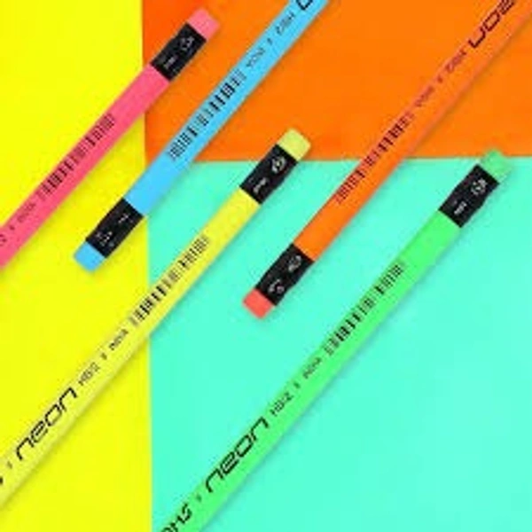 Doms Neon Rubber Tipped Pencils (Pack of 2) colour may vary