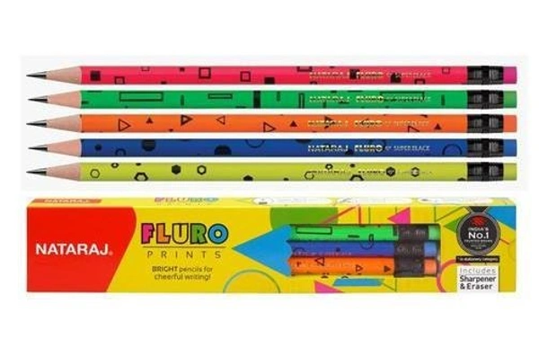 Nataraj Fluro Pencil Box (Rubber Tipped) - Pack Of 2