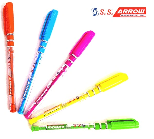 S. S. 5 x 0.7mm Tip Arrow BLUE &  BLACK Fast Writing Ballpoint Smooth Pens Comfort Grip(Pack Of 20 Pens)