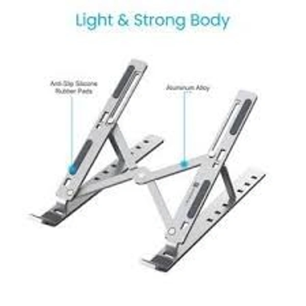 Laptop Stand Creative Folding Storage Bracket For 10-17 Inch Tablets Notebook Laptop Premium Quality Aluminum Alloy (Silver) Laptop Stand