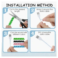 Spiral Charger Spring Cable Protector Data Cable Saver (Pack of 3)