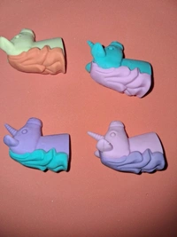 Unicorn Fancy erasers Pack of 4 - All Four Colours