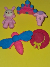 Novelty erasers in various fun shapes pack of Five