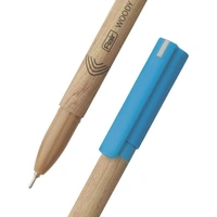 FLAIR Woody 0.7mm Ball Pen Box Pack of 10 | Attractive Woody Design  - Blue and Black