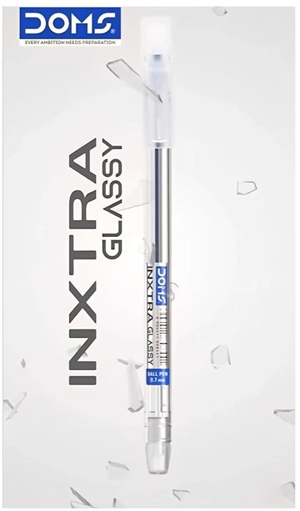 Doms INXTRA 0.7mm BALLPOINT PENS|SOFT RUBBERIZED GRIP FOR COMFORTABLE & SMOOTH WRITING| CONTAINS 20 PCS| INK BLUE and Black - Blue and Black