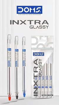 Doms INXTRA 0.7mm BALLPOINT PENS|SOFT RUBBERIZED GRIP FOR COMFORTABLE & SMOOTH WRITING| CONTAINS 20 PCS| INK BLUE and Black - Blue and Black