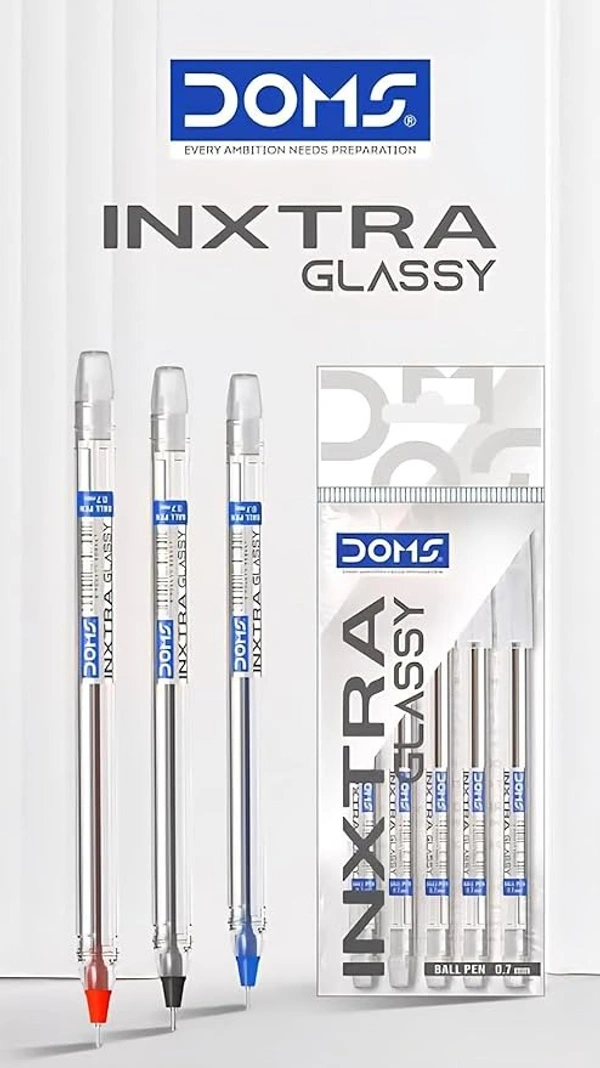 Doms INXTRA 0.7mm BALLPOINT PENS|SOFT RUBBERIZED GRIP FOR COMFORTABLE & SMOOTH WRITING| CONTAINS 20 PCS| INK BLUE and Black - Blue and Black