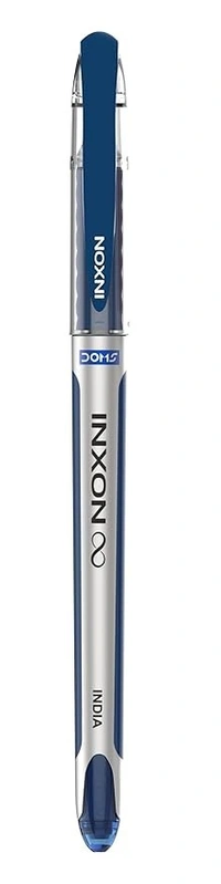 Doms Inxon Blue Ball Pen| 0.7mm | Soft Rubberized Grip| PACK of 10 Blue  and Black Ballpens - Blue and Black