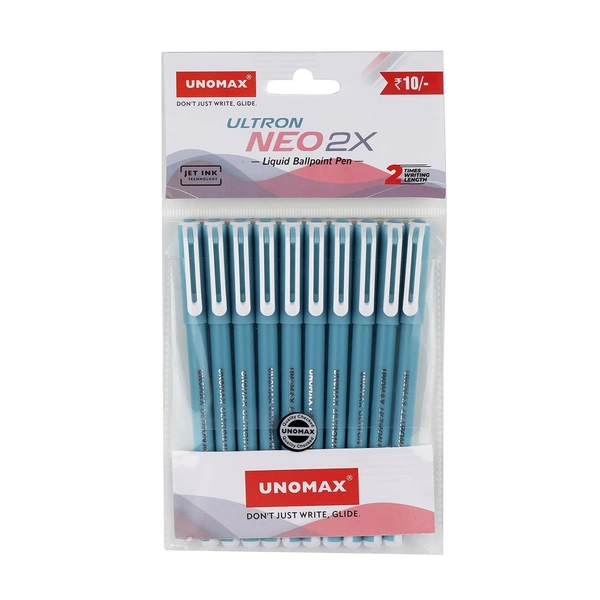 UNOMAX Ultron Neo 2x Ball Pen Pack of 10 (Blue 5 Pcs Black 5Pcs)  - Blue and Black