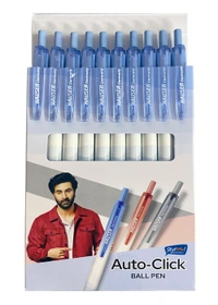 Hauser Auto Click Ball Pen Pack of 10 (Blue 5 PCS ,Black 5 PCS) - Blue and Black