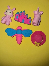 Novelty erasers in various fun shapes pack of Five