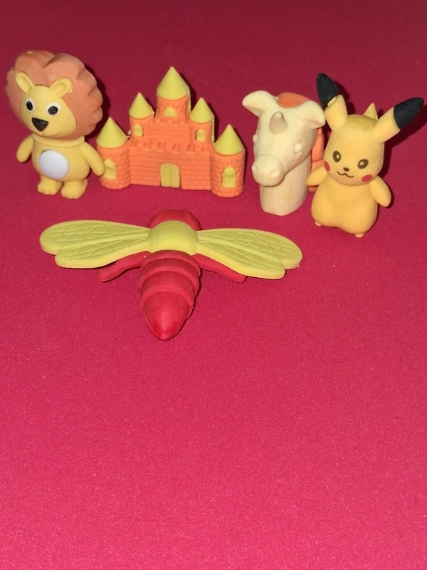 Novelty erasers in various fun shapes Pack of Five