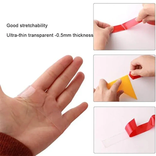 Heavy Duty Transparent Acrylic Foam Mounting Tape (3 Mtr Approx / 2 Pc)