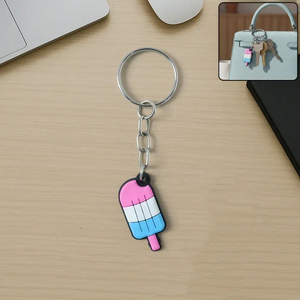 Cute Ice Cream Popsicle Shape Cartoon Keychain (2 Pc)