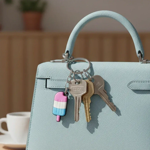 Cute Ice Cream Popsicle Shape Cartoon Keychain (2 Pc)