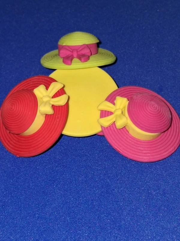 Hat and Bow Rubber Erasers