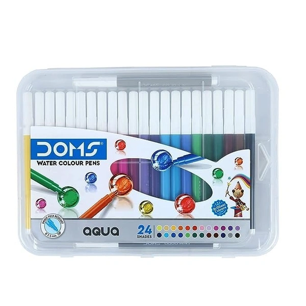 DOMS Doms Aqua 24 Shades Watercolour Sketch Pen Set  - Multi Colour