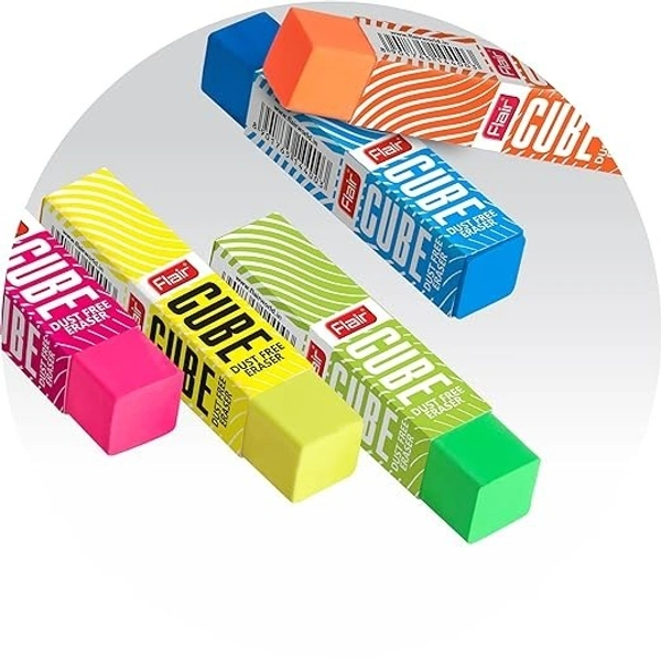 Flair Creative Series Cube Erasers(Pack of 10) - Multi Color