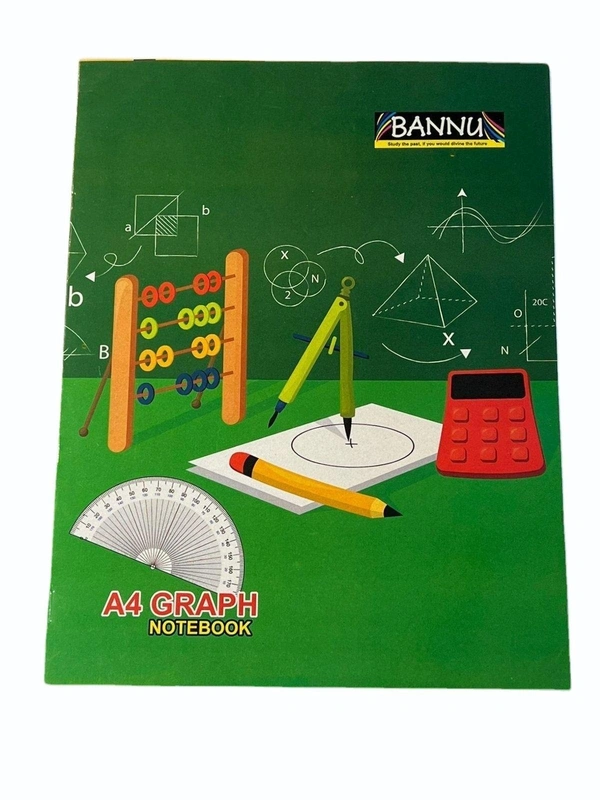 Paper Cover Perfect Bound A4 Size Bannu Graph Notebook, 32 Pages ( Pack of 5)