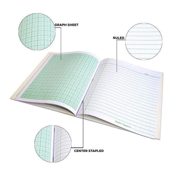 Paper Cover Perfect Bound A4 Size Bannu Graph Notebook, 32 Pages ( Pack of 5)