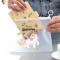 Kid's Charm 3D Unicorn Pouch Transparent for Pen Pencil Sharpner School Girls (Pack of 2)