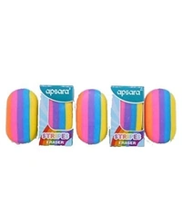 APSARA Stripes Coloured Non DUST Eraser Pack of 05 Eraser - Multi Color
