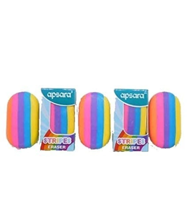 APSARA Stripes Coloured Non DUST Eraser Pack of 05 Eraser - Multi Color