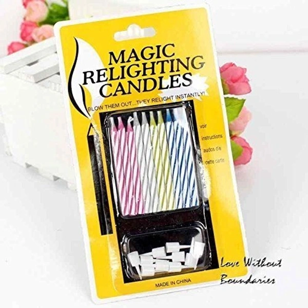 Magic Relighting Candles (Includes 1 Packets of 10 Candles ) (Pack of 2)