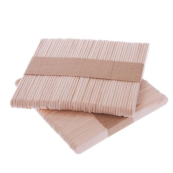 Natural Wooden Plain Ice Cream Sticks Popsicle Sticks : 100 Pcs