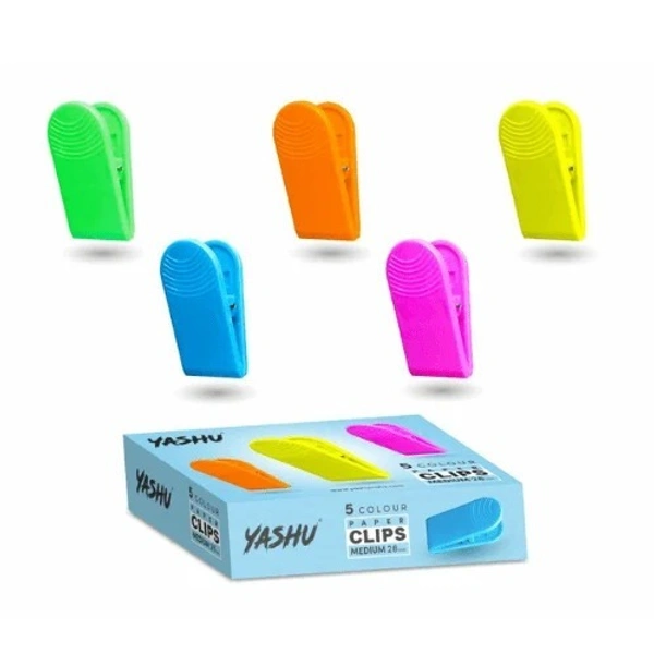 Yashu 5 Colour Paper Clips Medium 28 mm( Pack of 10)