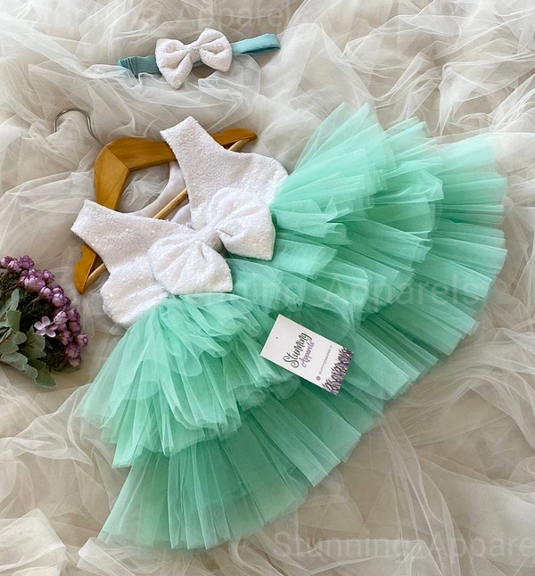 Sea Green Layered Partywear Dress