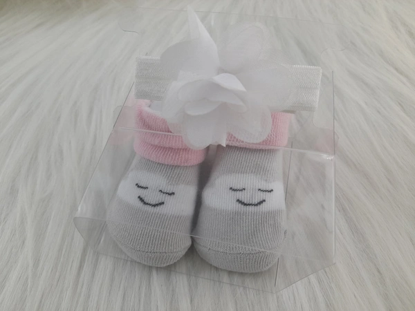 Cute Baby Socks And Headband (0-6 Months )
