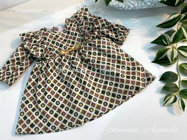 Long Sleeves Ruffled Casual  Baby Frock 