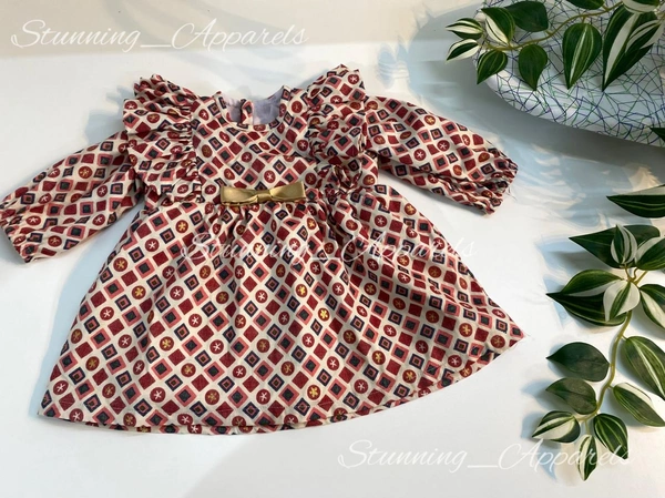 Long Sleeves Ruffled Casual  Baby Frock 