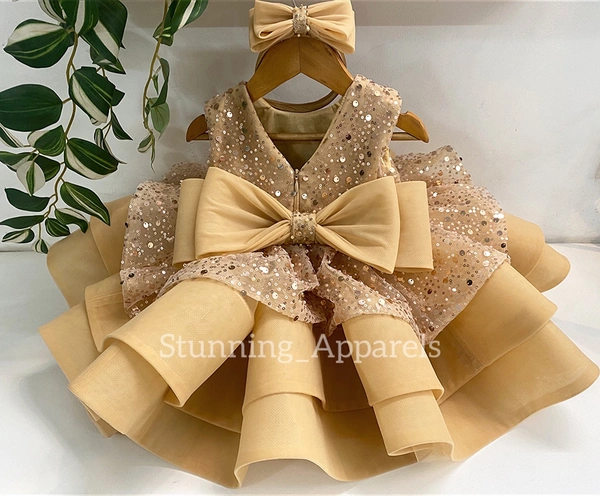 Designer Godel Beads Golden Dresss 