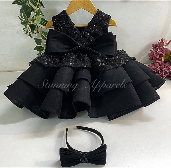 Designer Beads Sequins Black Dress 