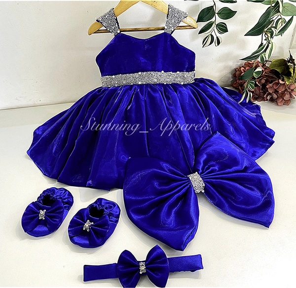 Designer Hand Work Jimmy Chu Royal Blue Dress 