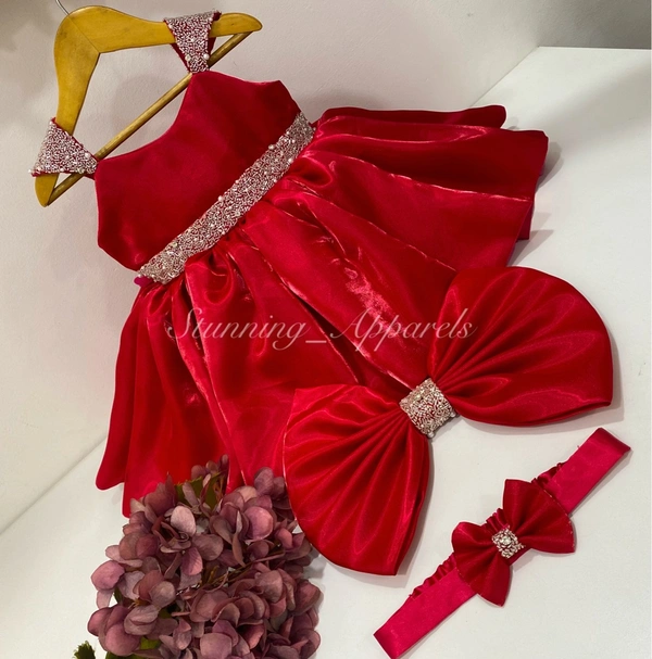 Designer Hand Work Jimmy Chue Red Dress 