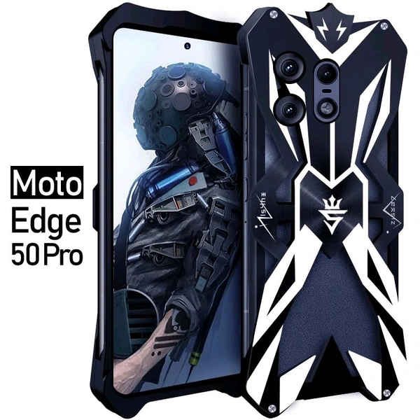 Motorola Moto Edge 50 Pro Bumper Cover Original Zimon Luxury Thor Heavy Duty Armor Metal Aluminum Phone Case  - Black, Motorola Moto Edge 50 Pro