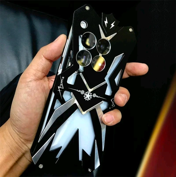 OnePlus 12 Zimon Luxury Thor Heavy Duty Armor Metal Aluminum Mobile Phone Case - Black, OnePlus 12