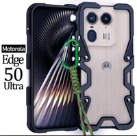 Motorola Edge 50 Ultra 6.7" Luxury Metal Aluminum Bumper Shockproof Hard Phone case - Silver