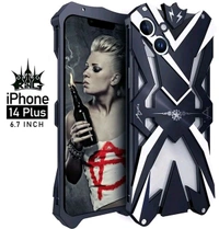 Apple Iphone 14  Iphone 13 I Phone 14 Pro Max Plus Zimon Luxury New Thor Heavy Duty Armor Metal Aluminum Phone Cases - Black, I Phone 13 Pro Max