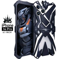 Apple Iphone 14  Iphone 13 I Phone 14 Pro Max Plus Zimon Luxury New Thor Heavy Duty Armor Metal Aluminum Phone Cases - Black, I Phone 14 Pro Max