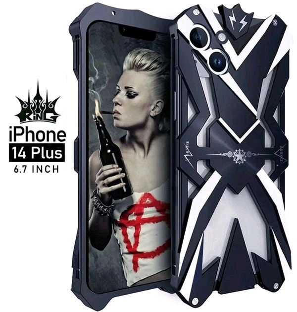 Apple Iphone 14  Iphone 13 I Phone 14 Pro Max Plus Zimon Luxury New Thor Heavy Duty Armor Metal Aluminum Phone Cases - Black, I Phone 14 Pro Max