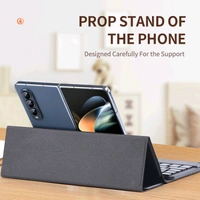Samsung Galaxy Z Fold 4, Z Fold 3 Luxary Magnetic Folding Bluetooth Keyboard Leather Flip Case with Touch Keypad - Black