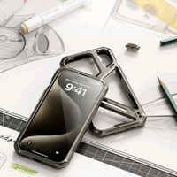 Titanium Alloy I Phone 15, I Phone 15 Pro, I Phone 15 Pro Max Unique High Quality Tough Armor Alluminum Metal Phone Case Cover   - Titanium Alloy Color, I Phone 15